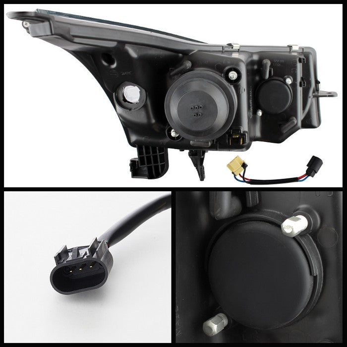 11-16 Chevrolet Cruze Spyder Projector Headlights - Light Tube DRL - Black