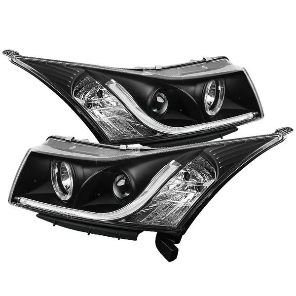 11-16 Chevrolet Cruze Spyder Projector Headlights - Light Tube DRL - Black